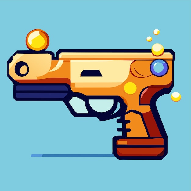 Vector gun pistol cartoon vector icon illustration holiday object icon concept isolated flat illustration