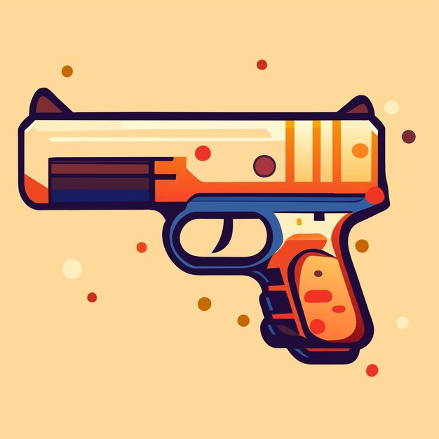 Gun pistol cartoon vector icon illustration holiday object icon concept isolated flat illustration