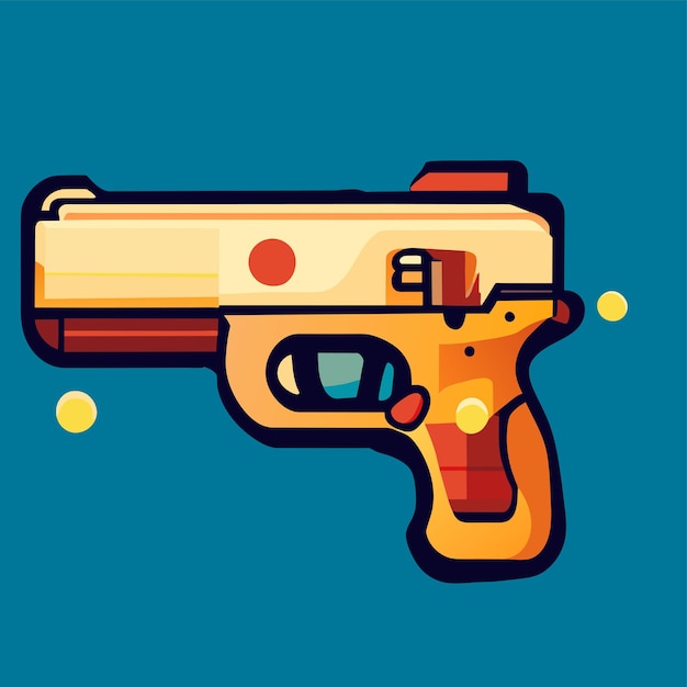 Vector gun pistol cartoon vector icon illustration holiday object icon concept isolated flat illustration