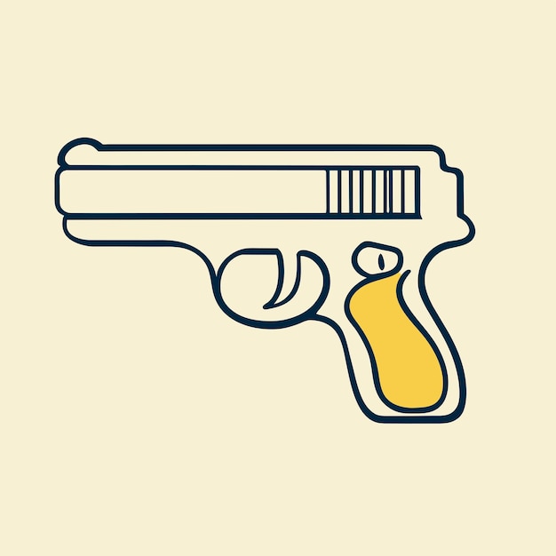 Gun pistol cartoon vector icon illustration holiday object icon concept isolated flat illustration