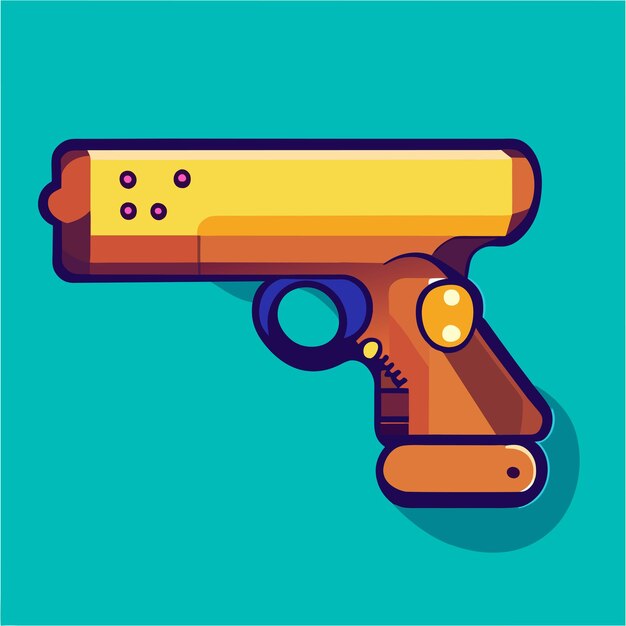 Gun pistol cartoon vector icon illustration holiday object icon concept isolated flat illustration