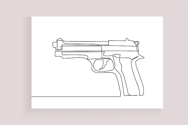 Vector gun pistol modern line minimalist concept