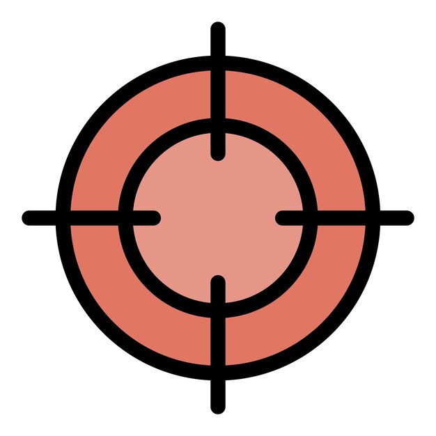 Gun target icon Outline gun target vector icon color flat isolated