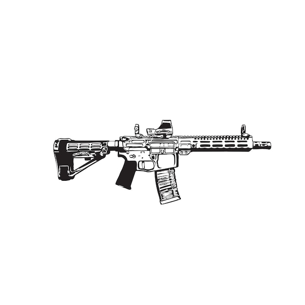 Vector gun vector hand drawn style vector graphic