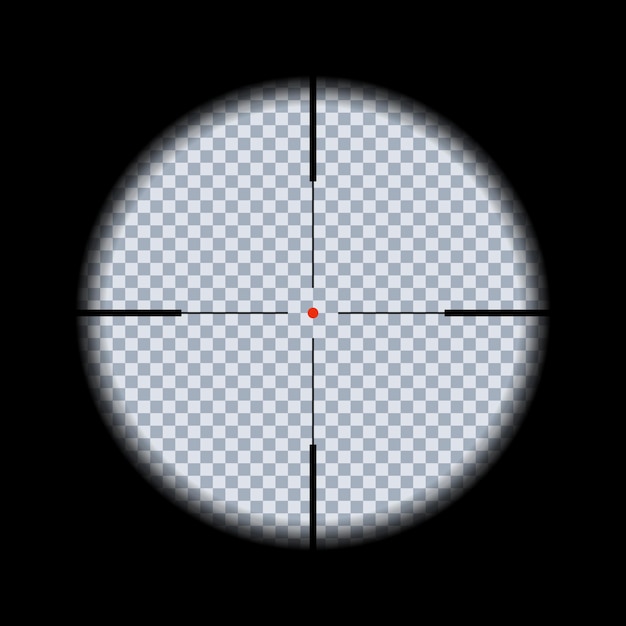 Vector gun viewfinder sniper hunting scope on a transparent background distance zoom