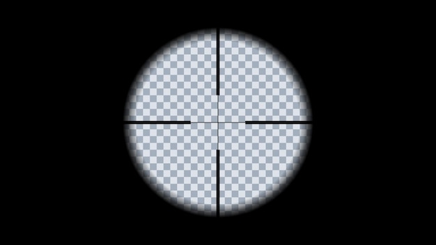 Gun viewfinder Sniper hunting scope on a transparent background Distance zoom