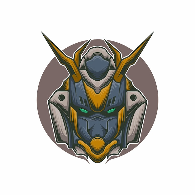 Gundam head vector illustration