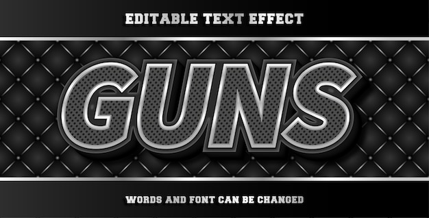 Vector guns editable text effect