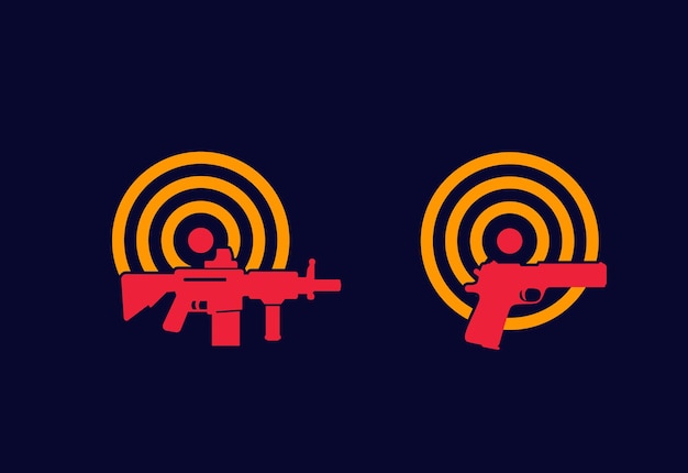 Vector guns and target vector logo icons