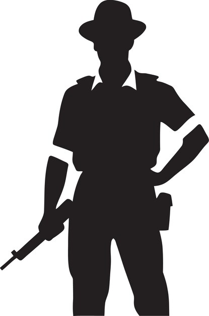 Vector gunslinger soldier vector emblem frontline vuurwapen zwart iconisch emblem
