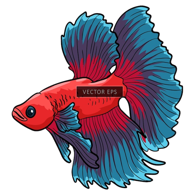 Vector guppy fish wild animal vector illustratie