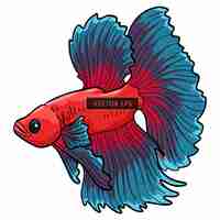 Vector guppy fish wild animal vector illustration