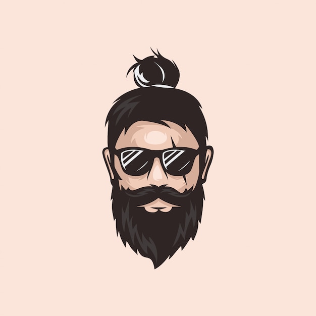 Vector guru beard man indian face