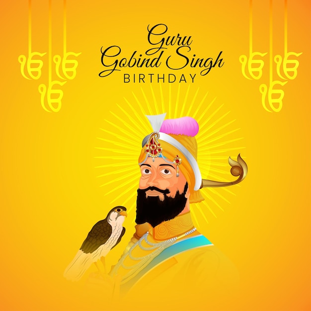 Guru gobind singh birthday with illustration