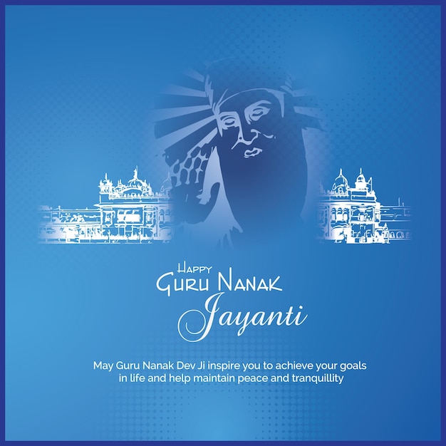 Guru nanak jayanti blauwe banner