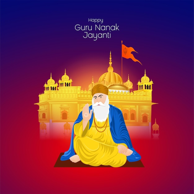 Vector guru nanak jayanti creative design