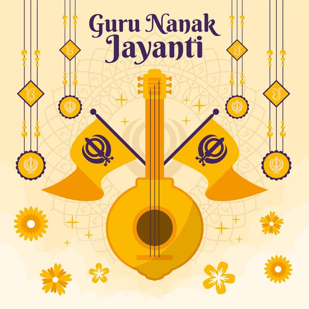 Illustrazione di guru nanak jayanti