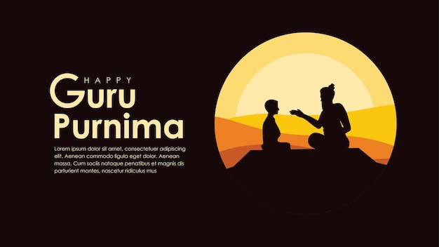 Modello di banner guru purnima orizzontale