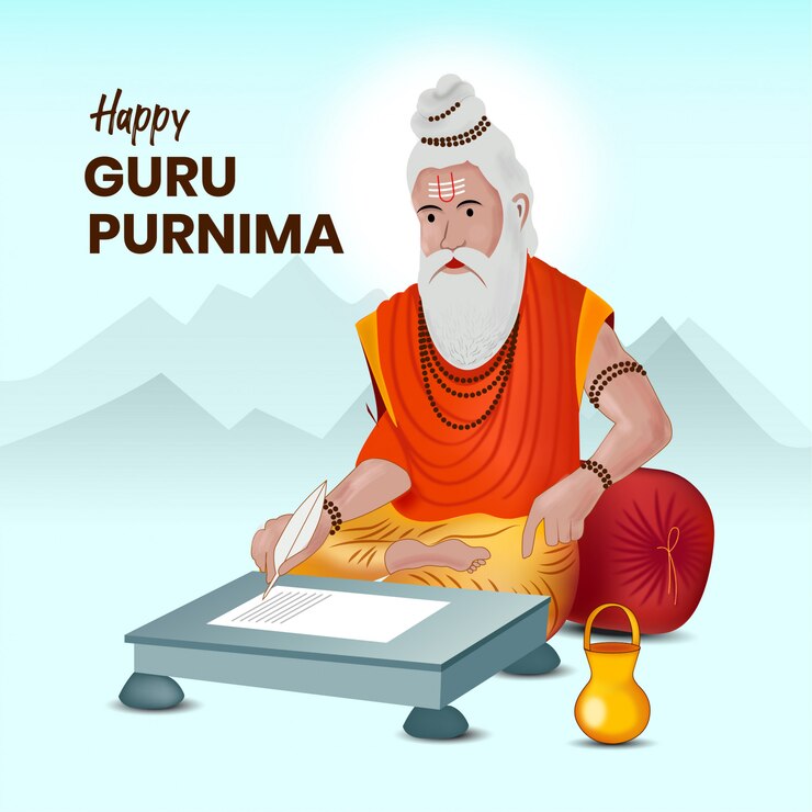 वेक्टर guru purnima greeting   template