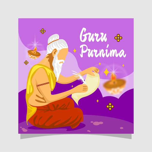 Guru purnima's vierkante instagram-postsjabloonjpg