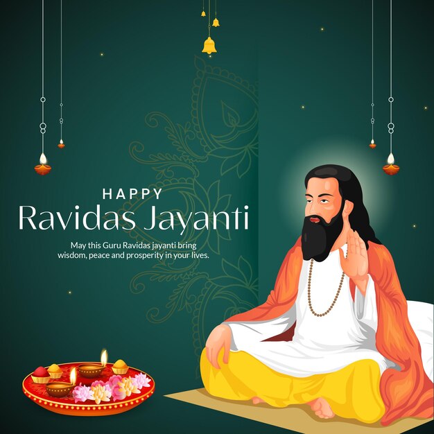 전문가 ravidas jayanti 배너 디자인 서식 파일