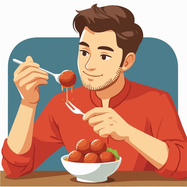 a guy eating meat ball ai generated image ai generated image