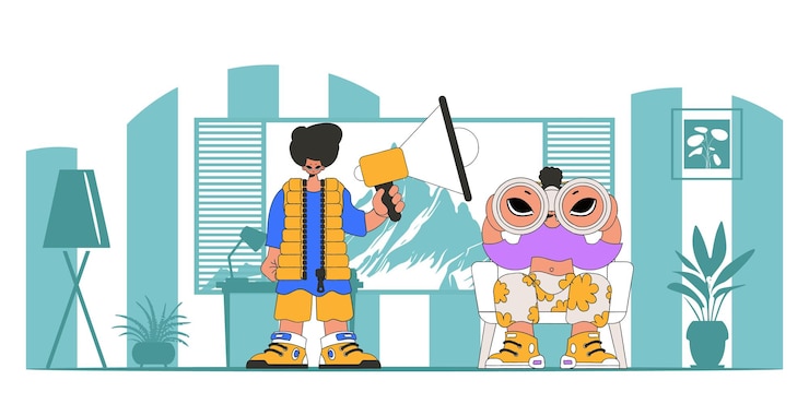 Vector the guy and the girl are employees in the field of human resource and staff recruitment