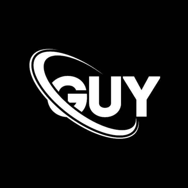 Vector guy logo guy letter guy letter logo ontwerp initialen guy logo gekoppeld aan cirkel en hoofdletters monogram logo guy typografie voor technologiebedrijf en vastgoedmerk
