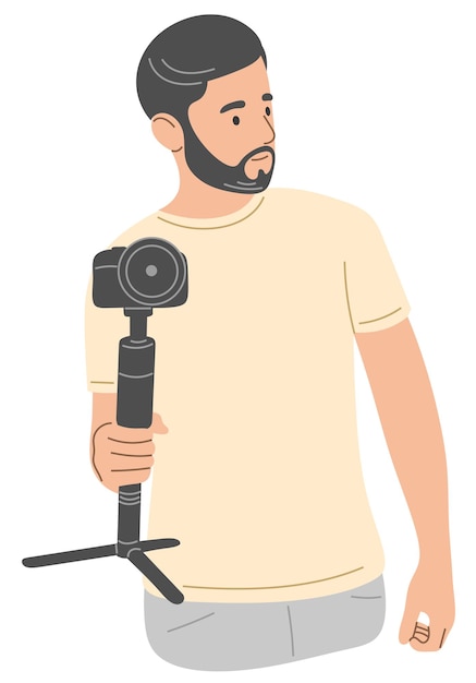 the guy with the camera on the stabilizer