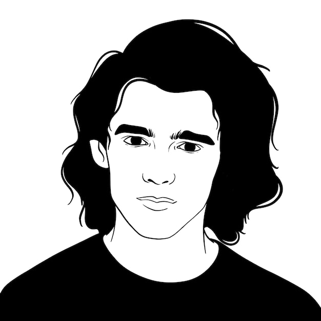 Vector guy with long hair