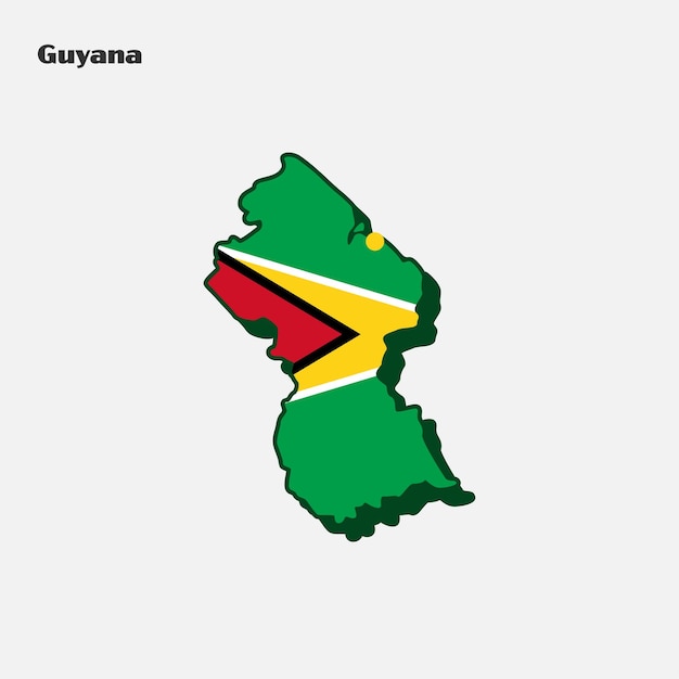 Guyana country flag map infographic