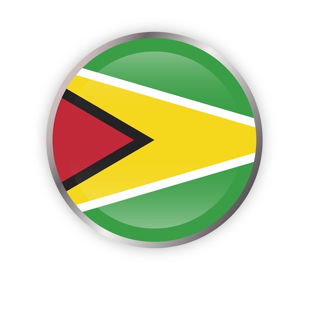 Guyana Flag in round