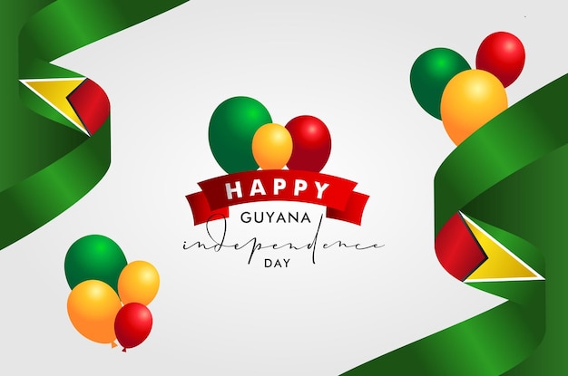 Vector guyana independence day background elegant design