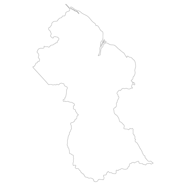 guyana map map of guyana in white color