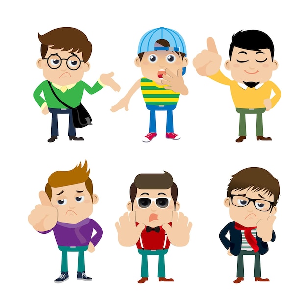 さまざまなポーズの男