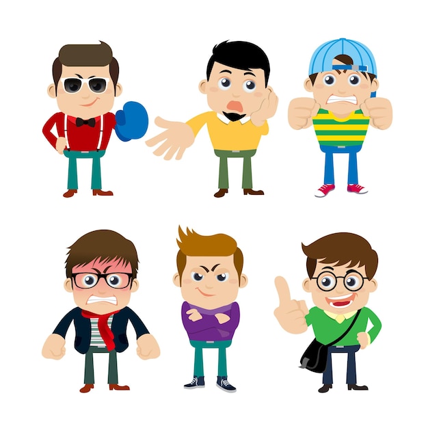 Vector guys in different poses