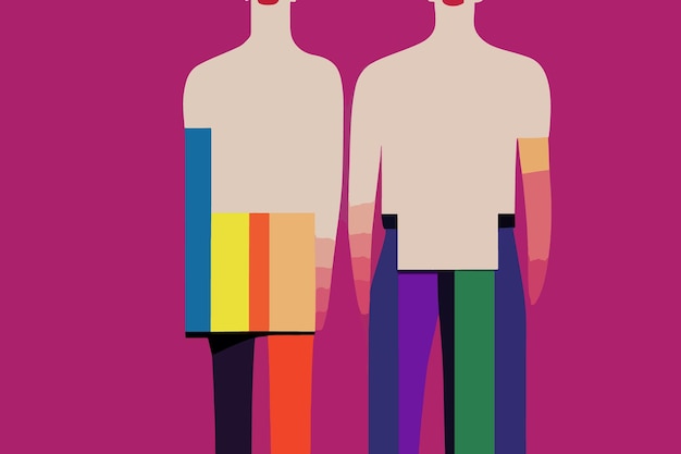 Guys open eyes expresses tolerance for lgbtq pride rainbow paraphernalia illustration