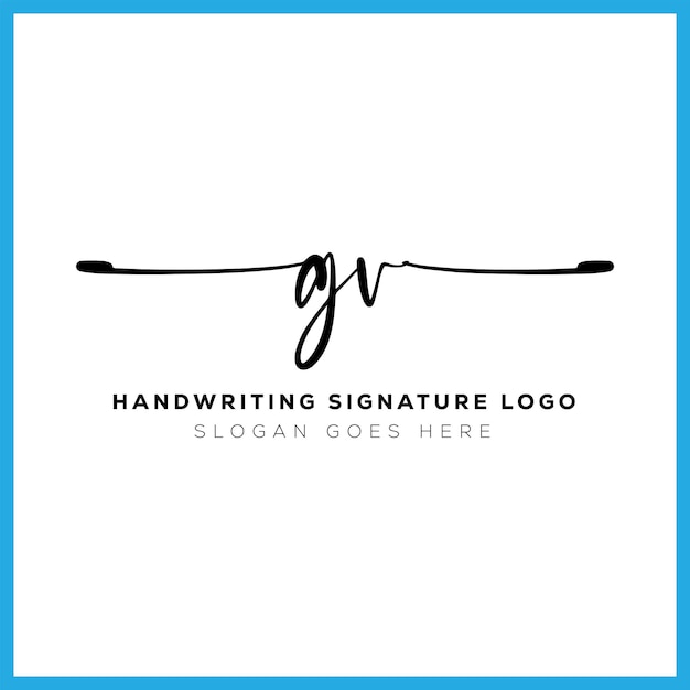 GV handwriting signature logo design GV letter real estate beauty photography letter logo