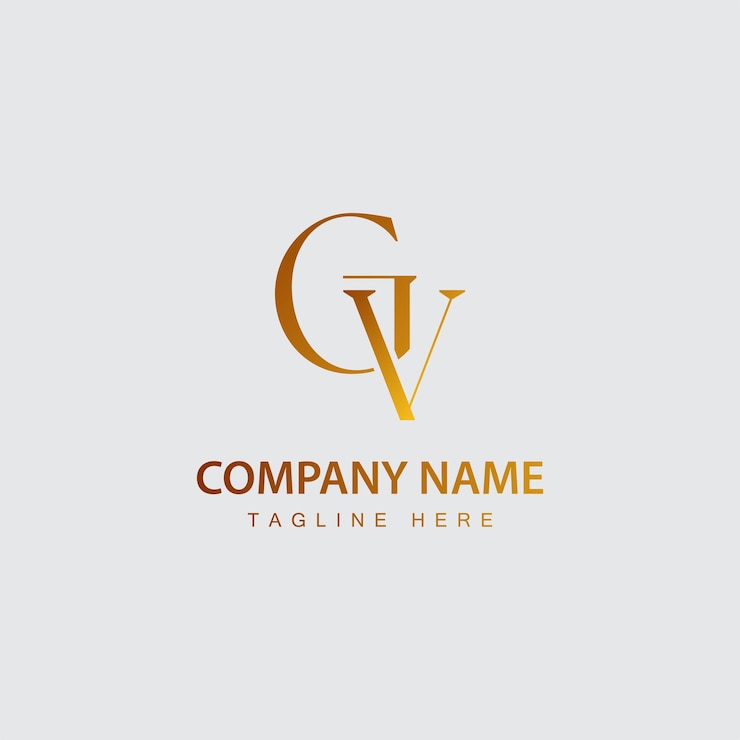 वेक्टर gv letter logo design template vector
