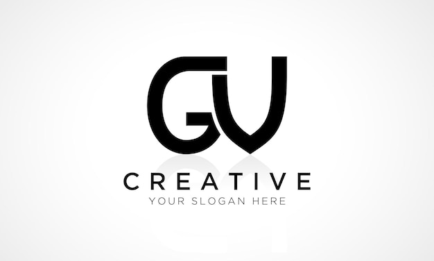 GV Letter Logo Design Vector Template Alphabet Initial Letter GV Logo Design With Glossy Reflection Business Illustration
