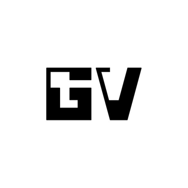 GV モノグラムロゴ デザイン文字 テキスト名 シンボル モノクロロゴタイプ アルファベット文字 シンプルロゴ