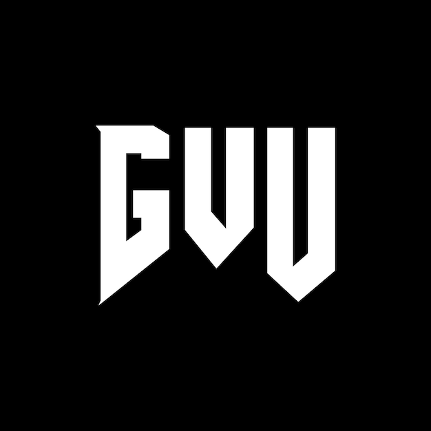 GVU буквенный дизайн логотипа для технологической компании GVU логотип черно-белой цветовой комбинации GVU логотип GVU вектор GVU дизайн GVU икона GVU алфавит GVU типография логотип дизайн