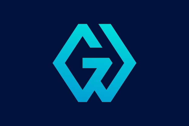 Vettore design geometrico del logo gw