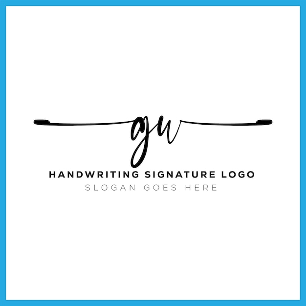 GW handwriting signature logo design GW letter real estate beauty photography letter logo