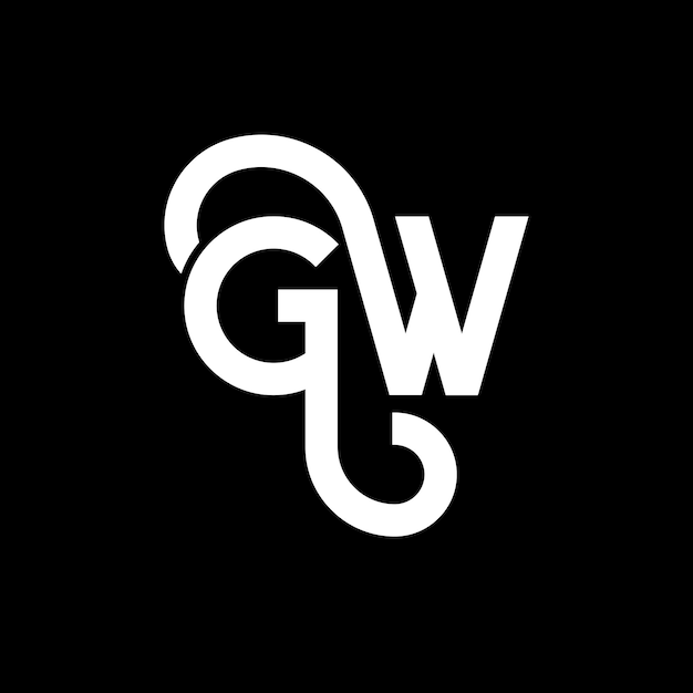 Vector gw letter logo ontwerp op zwarte achtergrond gw creatieve initialen letter logo concept gw letter design gw witte letter ontwerp op zwart achtergrond g w g w logo