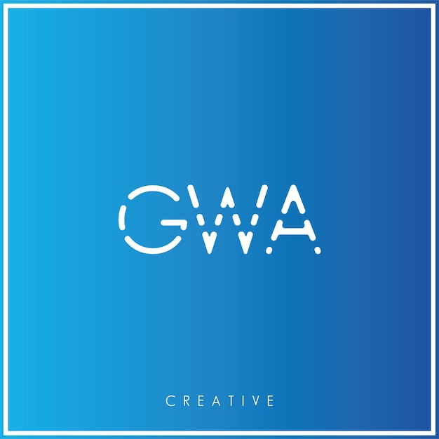 GWA 프리미엄 터 후자 로고 디자인 크리에이티브 로고 터 일러스트레이션 모노그램 미니멀 로고