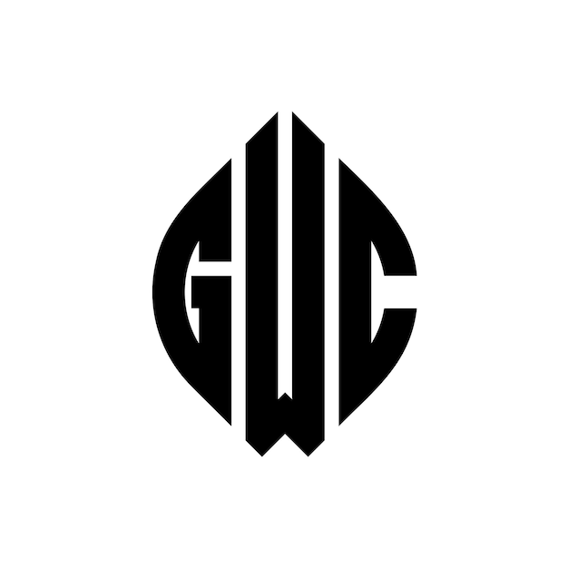 Vettore gwc cerchio lettera logo design con forma di cerchio e ellisse gwc ellisse lettere con stile tipografico le tre iniziali formano un logo cerchio gwc cerchio emblema abstract monogramma lettera mark vettore