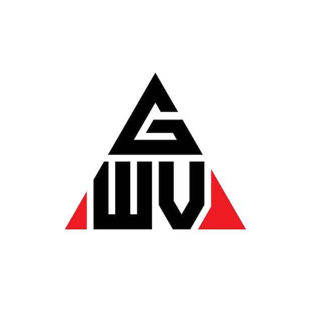 Vector gwv driehoek letter logo ontwerp met driehoek vorm gwv driehoek logo ontwerp monogram gwv drie hoek vector logo sjabloon met rode kleur gwv drihoekige logo eenvoudig elegant en luxe logo