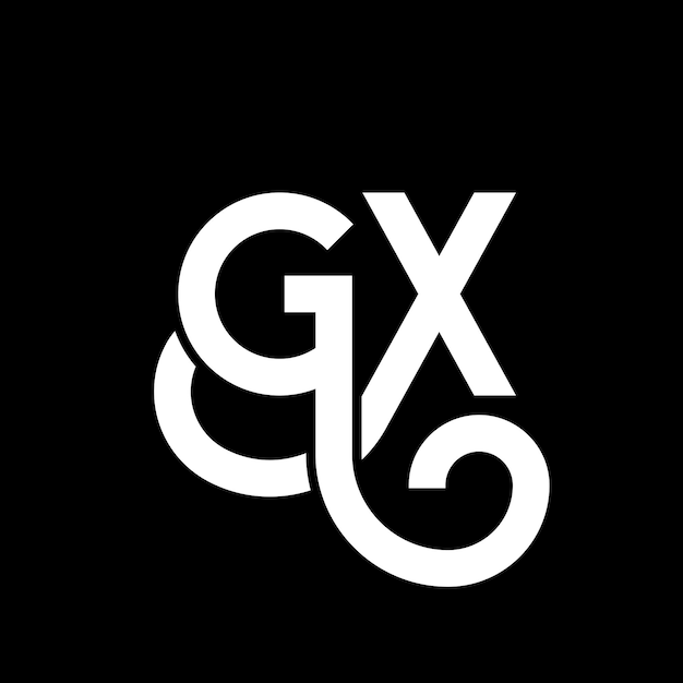 Vector gx letter logo ontwerp op zwarte achtergrond gx creatieve initialen letter logo concept gx letter design gx witte letter design op zwarte agtergrond g x g x logo