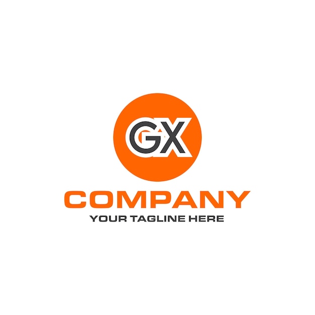 GX letter rounded shape logo design